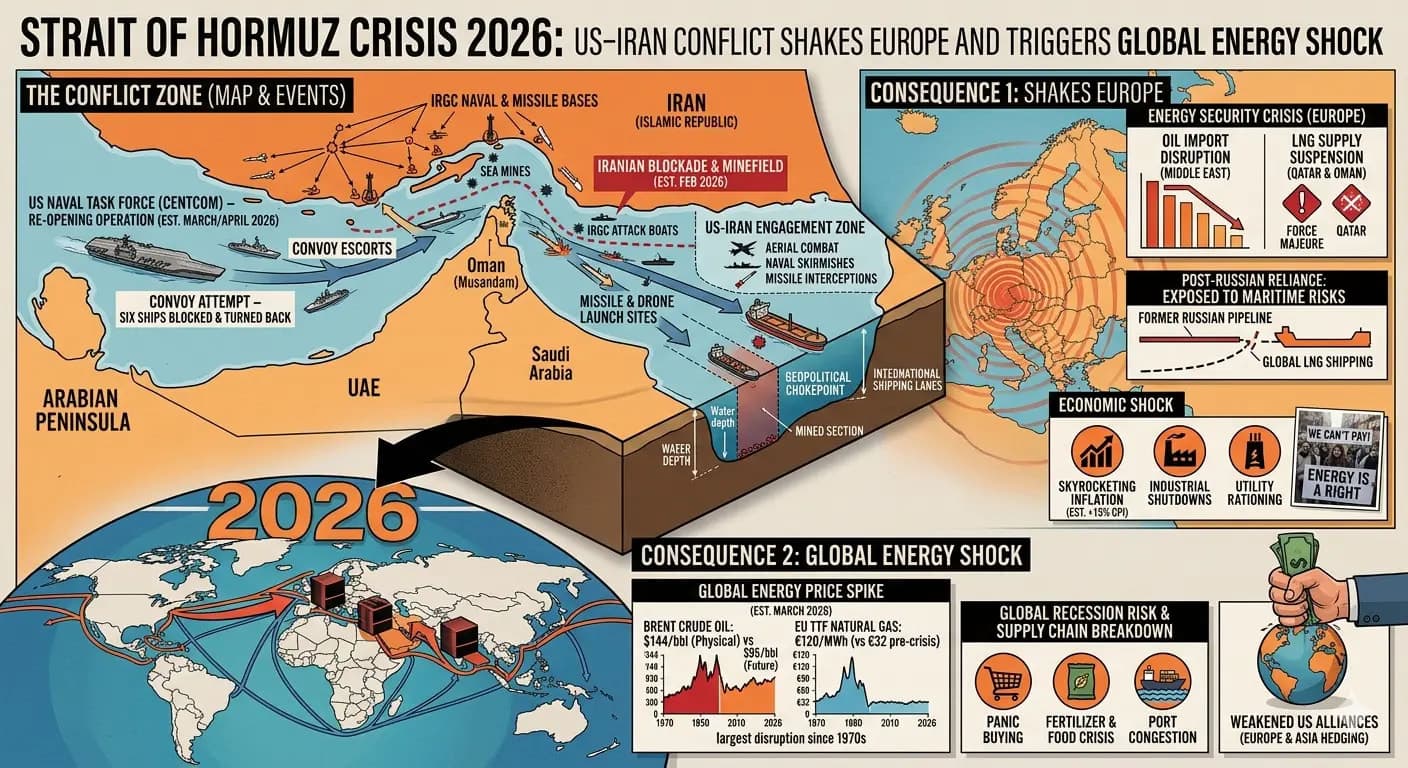 Strait of Hormuz Crisis 2026: US–Iran Conflict Shakes Europe and Triggers Global Energy Shock