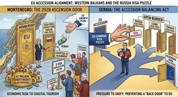 EU Accession Alignment: Montenegro and Serbia Reevaluate Visa-Free Rules for Russia
